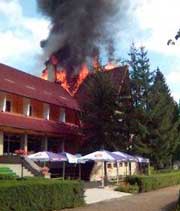Motelul Ilișești, în flăcări