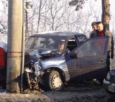 Accident spectaculos în zona Grupului Școlar nr.2 Suceava