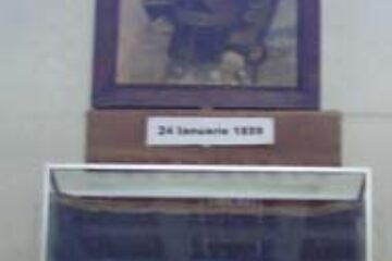 Steag din timpul domniei lui Cuza, expus la Muzeul de Istorie