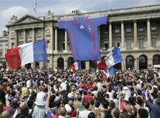 Reprezentativa Franței și-a salutat suporterii în piața Concorde