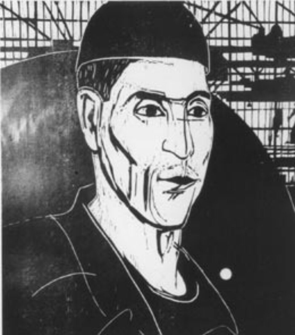 Portret compoziţional „Cazangiu - Griviţa Roşie” - xilogravură, tiraj de serie (Alma Redlinger)