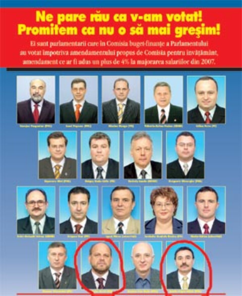 Doi parlamentari suceveni, pe Lista Rușinii în școli Doi parlamentari suceveni, pe Lista Rușinii în școli