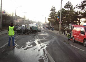 Accident spectaculos pe Calea Unirii