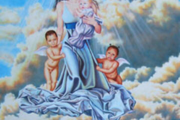 Angelina Jolie, portretizată ca Fecioara Maria