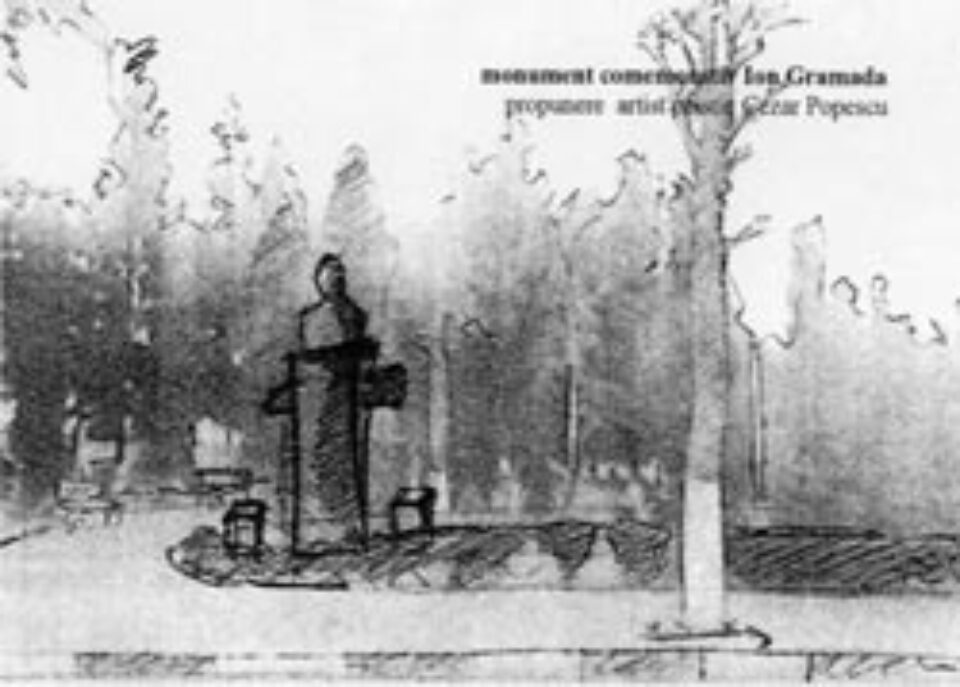 Schiţă de amplasament propusă de artistul plastic Cezar Popescu