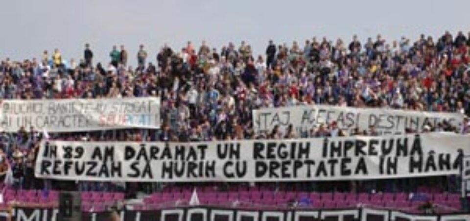 Timisorenii au protestat si pe stadion fata de situatia echipei