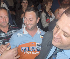 Flutur a participat la două mitinguri pro-Băsescu în Italia