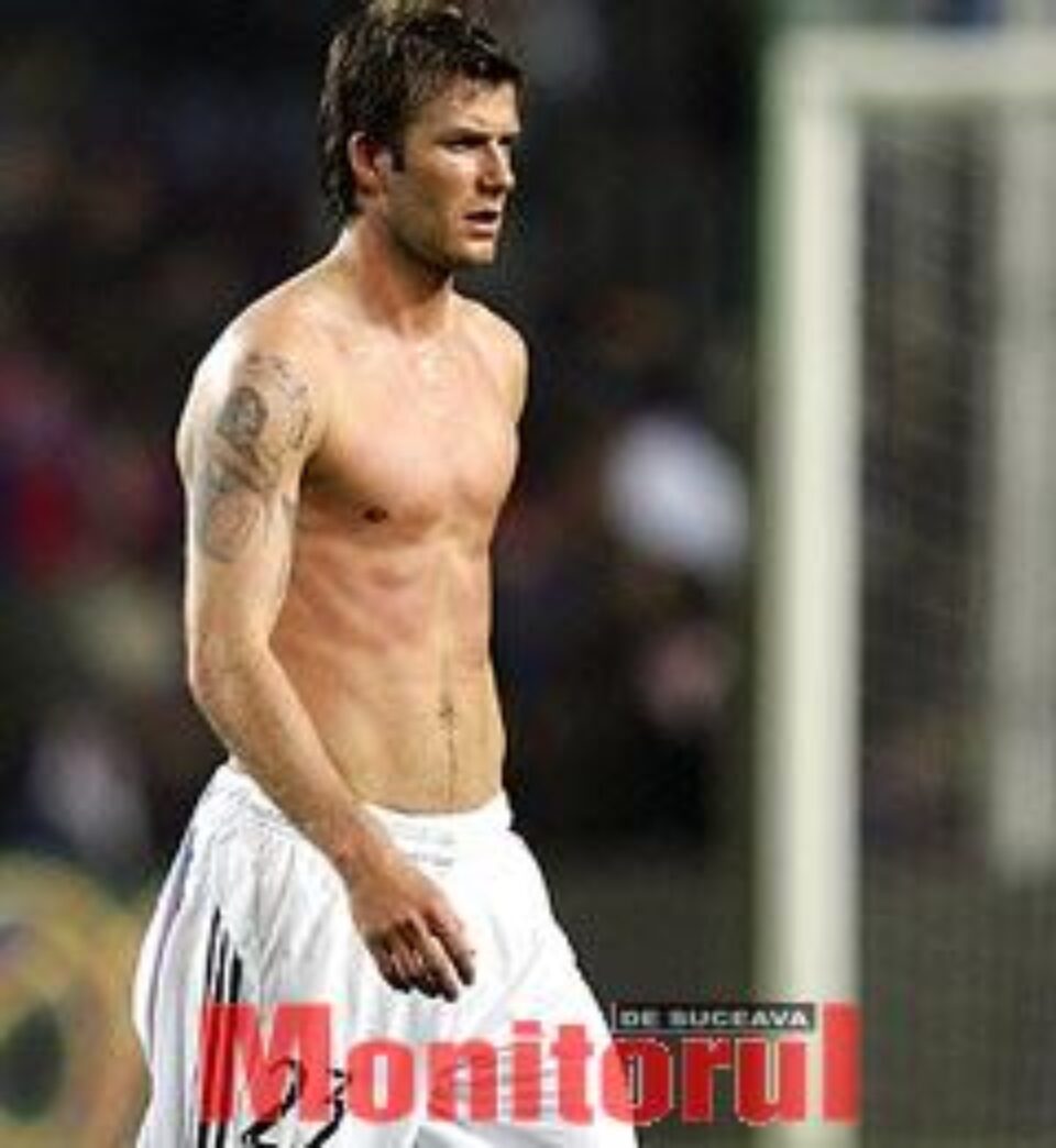 Tatuaj cu Sf. Gheorghe pe capul lui Beckham Tatuaj cu Sf. Gheorghe pe capul lui Beckham