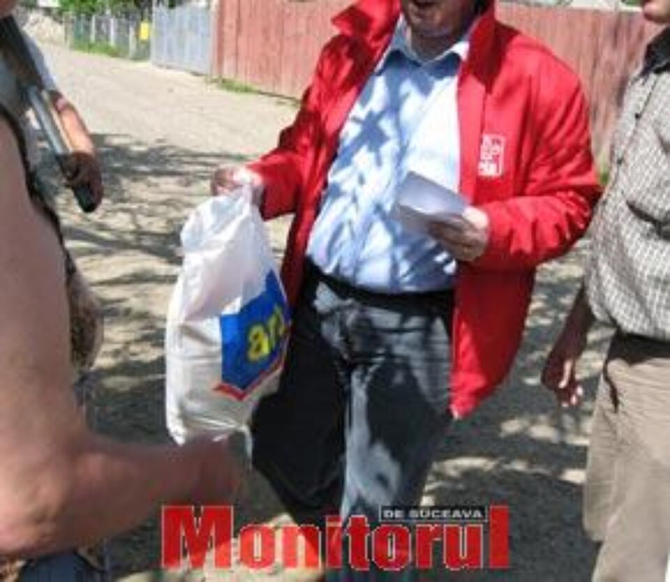 20 de familii sărace „au mâncat” din afișele pro-Băsescu valorificate de PSD