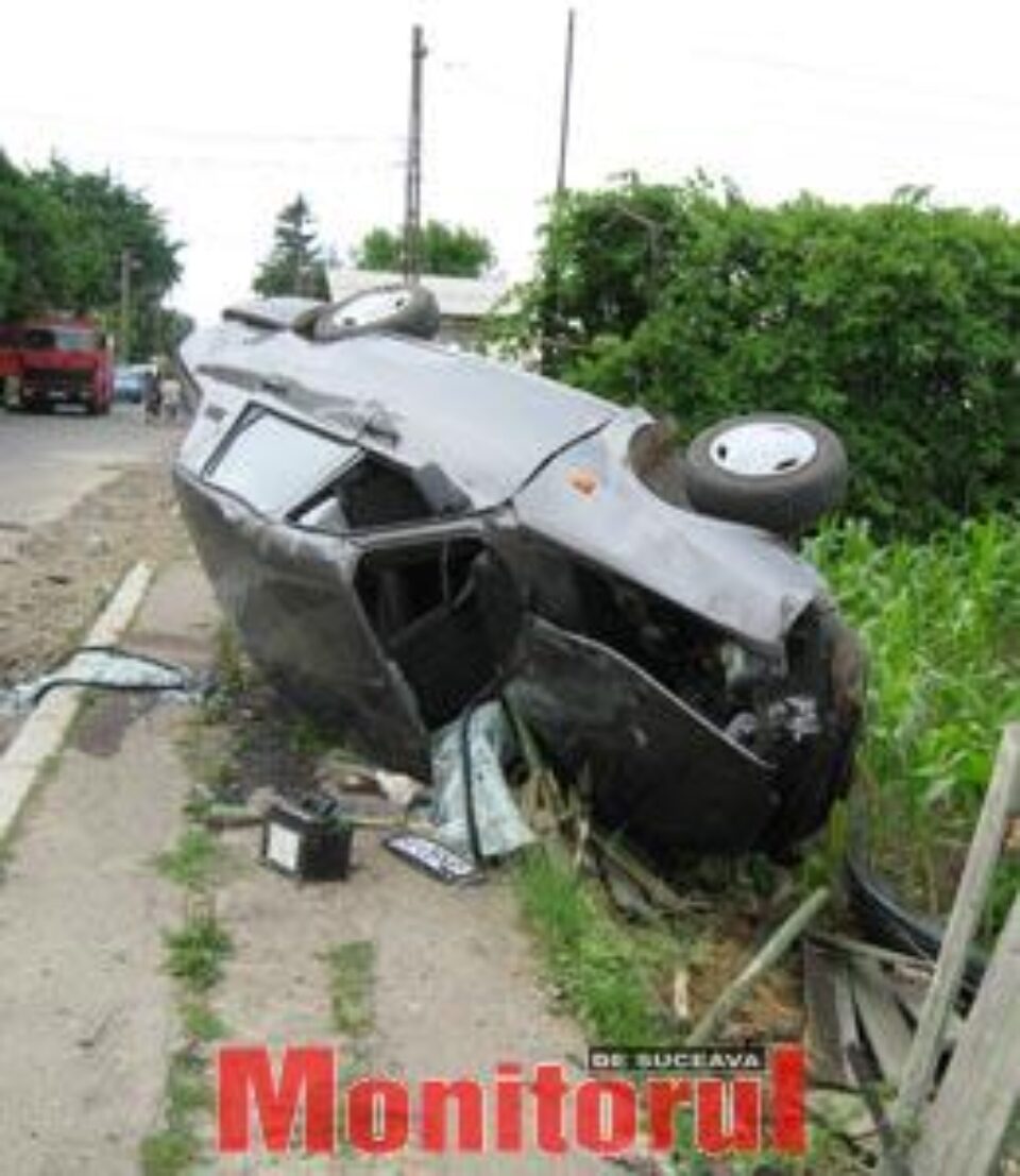 Doi puștani au urcat pe gard o mașină furată