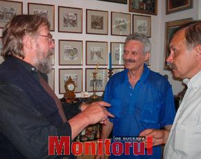 Artiști plastici străini, în vizită în atelierul pictorului sucevean Anghel-Vasile Siminiuc