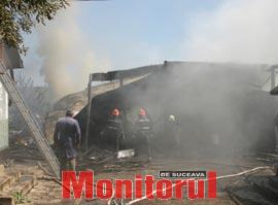 Flăcările ameninţau să se extindă şi la celelalte case învecinate Flăcările ameninţau să se extindă şi la celelalte case învecinate