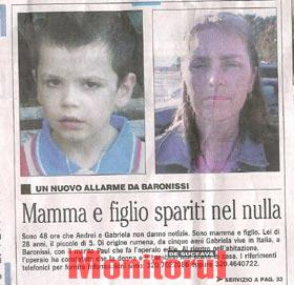 Un sucevean își căută soția și fiul, prin intermediul presei din Italia Un sucevean își căută soția și fiul, prin intermediul presei din Italia