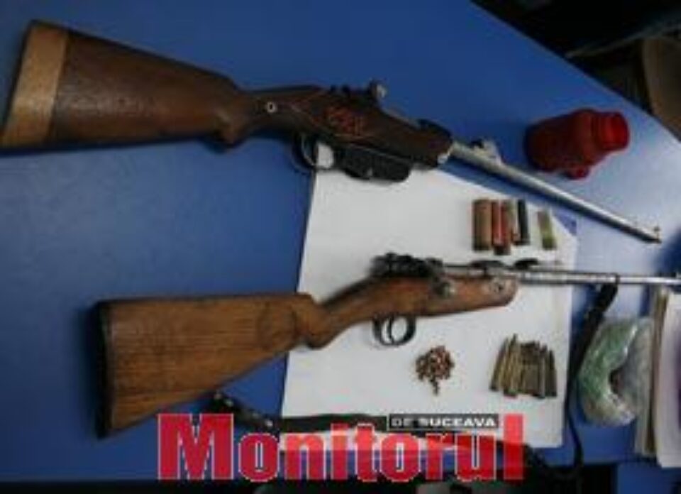 Arme și muniție pentru braconaj, ascunse într-un stog de fân