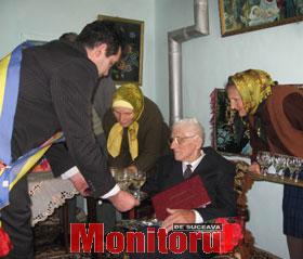 Cel mai bătrân om al oraşului Salcea, sărbătorit