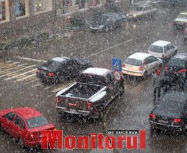Municipiul Suceava pare că a scăpat cu bine de prima ninsoare