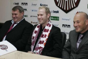 Suedezul Dorsin (în mijloc) a fost prezentat oficial la CFR Cluj