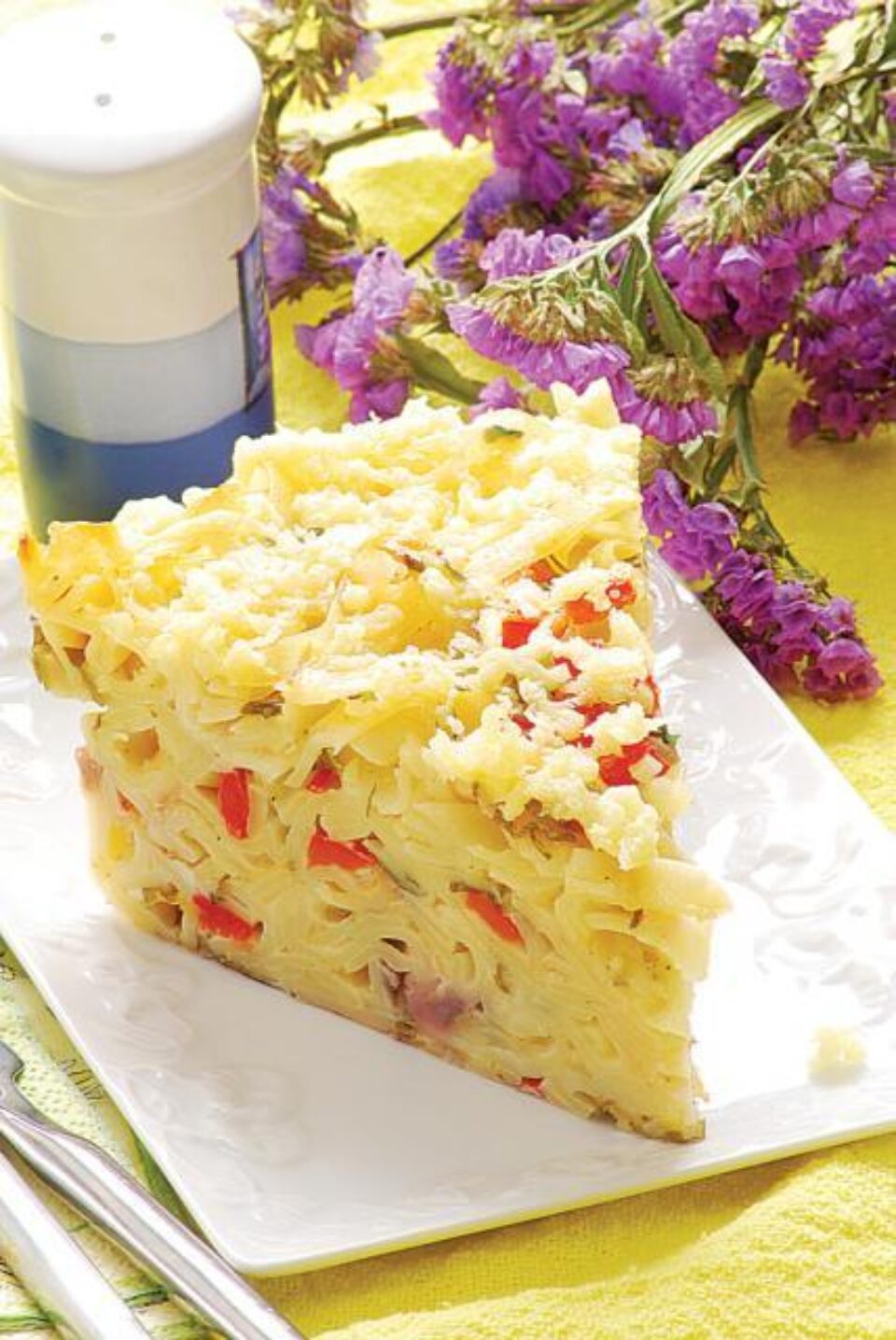 Budincă de tagliatelle cu legume