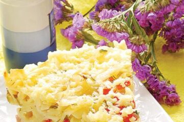 Budincă de tagliatelle cu legume