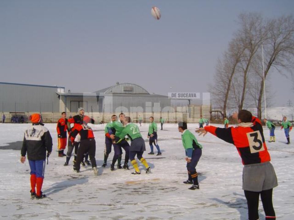 Zăpada este o piedică pentru jucătorii de rugby
