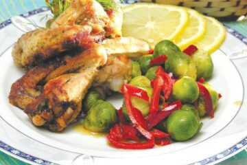 Aripioare de pui cu varză de Bruxelles
