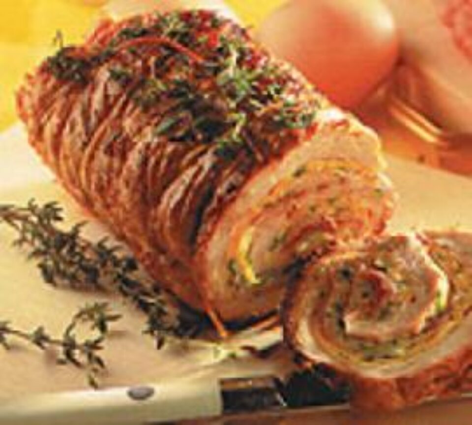 Ruladă de cartofi cu legume