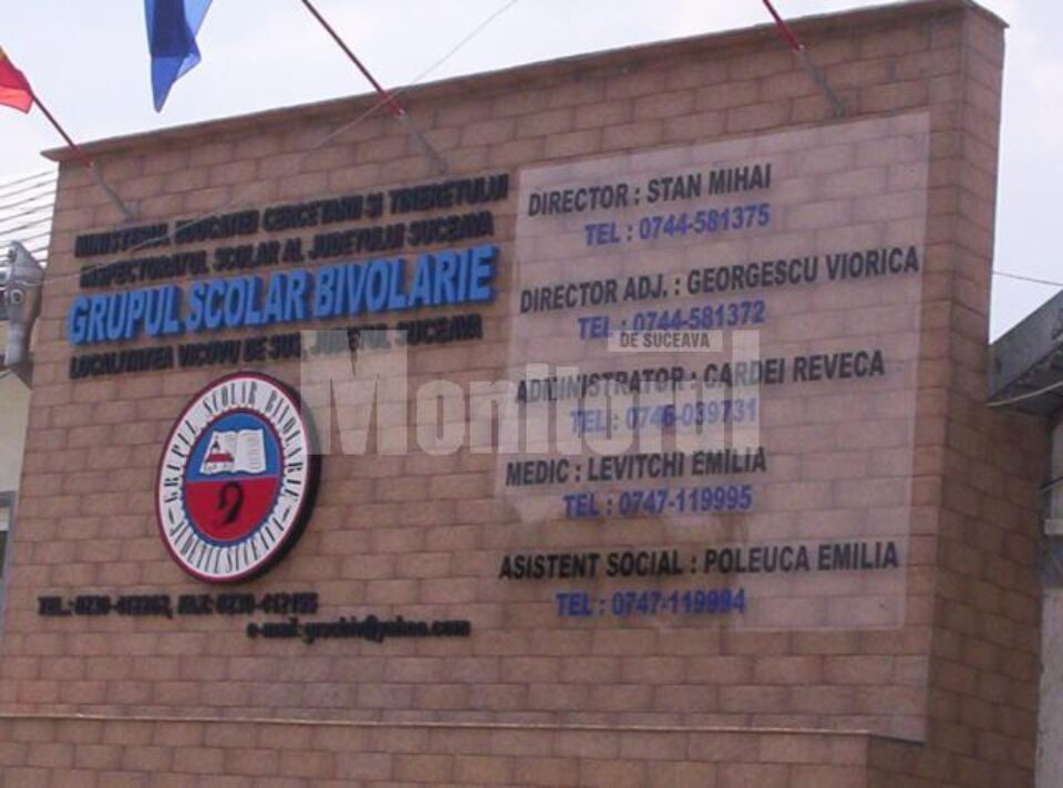 Intrarea în Grupul Școlar Bivolărie