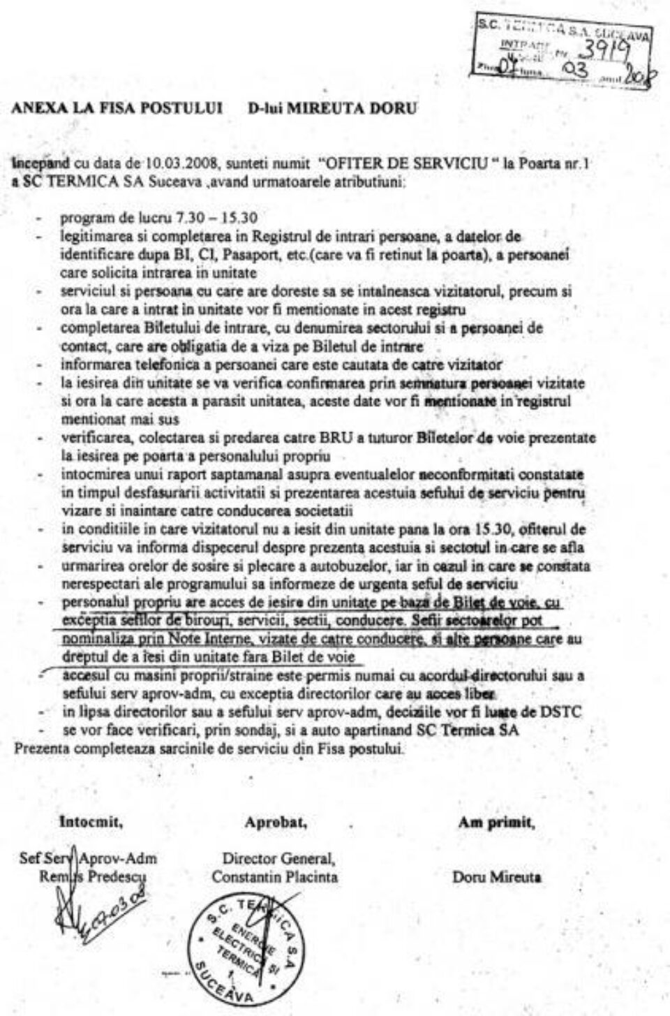 La tribunal: Un lider de sindicat dă Termica în judecată pentru că l-a transformat în paznic La tribunal: Un lider de sindicat dă Termica în judecată pentru că l-a transformat în paznic