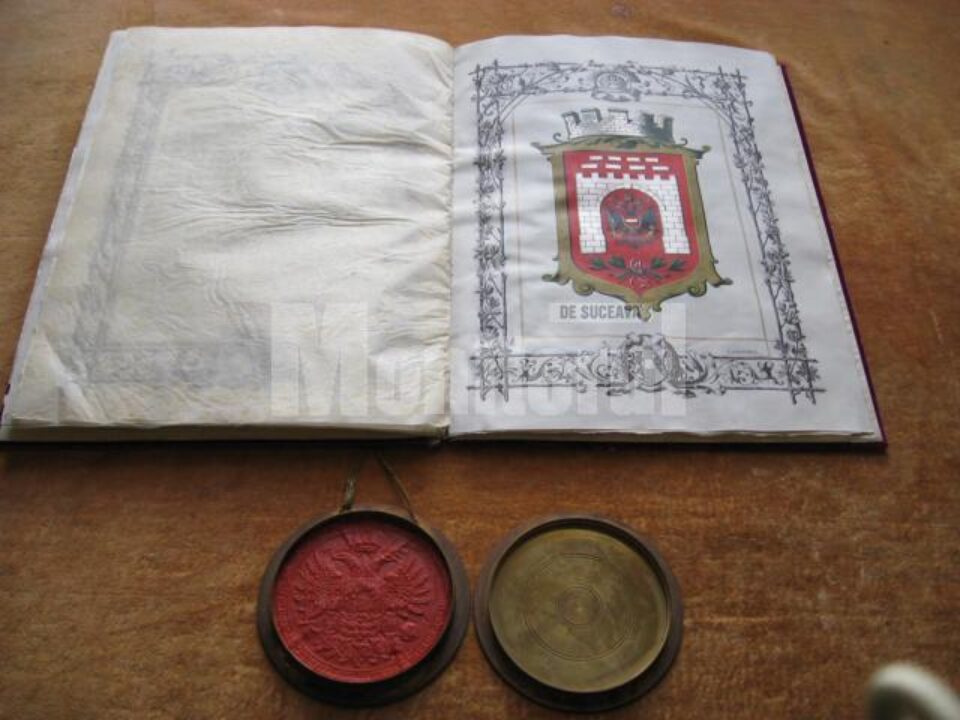 Decretul-ordin imperial cu pecete în capsulă metalică - stema orașului Cernăuți
