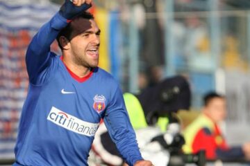 Stelistul Mihăiță Pleșan se bucură după golul marcat în meciul cu Oțelul Galați. FOTO: Constantin VLADESCU - MEDIAFAX Stelistul Mihăiță Pleșan se bucură după golul marcat în meciul cu Oțelul Galați. FOTO: Constantin VLADESCU - MEDIAFAX