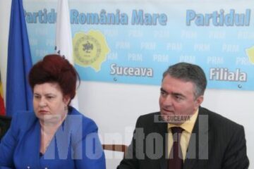 Candidații PRM pentru președinția Consiliului Județean și Primăria Suceava, Stela Acatrinei, respectiv Ilie Niță