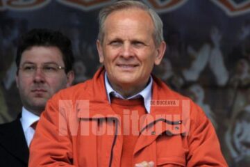 Theodor Stolojan și candidatul la funcția de primar al municipiului Câmpulung Moldovenesc, Cristian Cuciurean