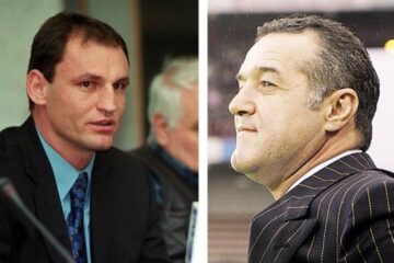 Gigi Becali (dreapta) a livrat euroii, iar Doboș urma să-i primească Gigi Becali (dreapta) a livrat euroii, iar Doboș urma să-i primească