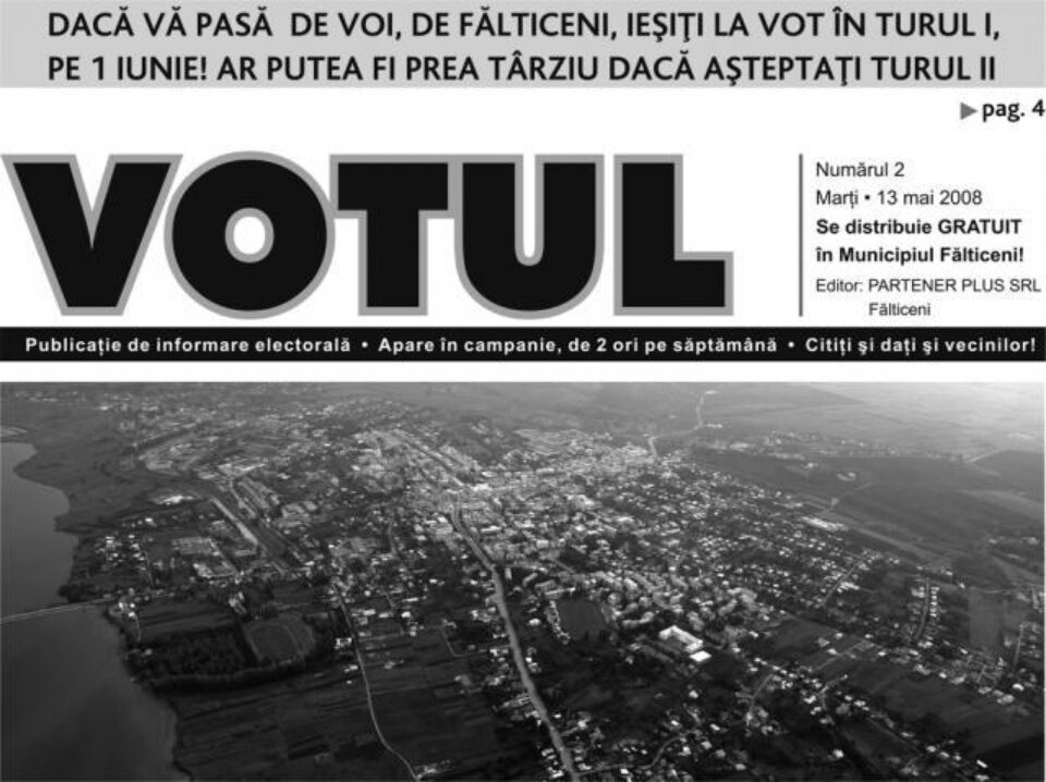 Fălticeni: Publicație de informare electorală
