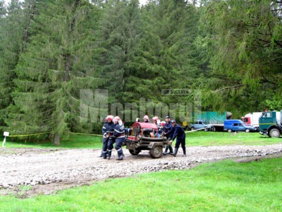 Simulare: Impresionantă desfășurare de forțe, la stingerea unui incendiu de pădure