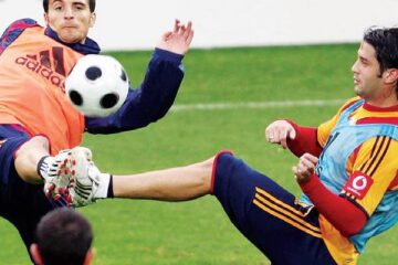 Chivu și Daniel Niculae, într-un număr de acrobație