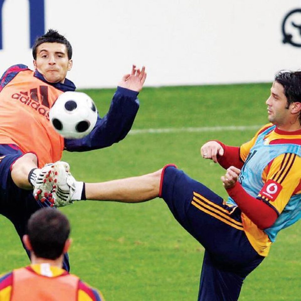 Chivu și Daniel Niculae, într-un număr de acrobație