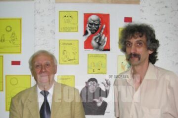 Graficienii satirici Radu Bercea și Iulian Dziubinschi