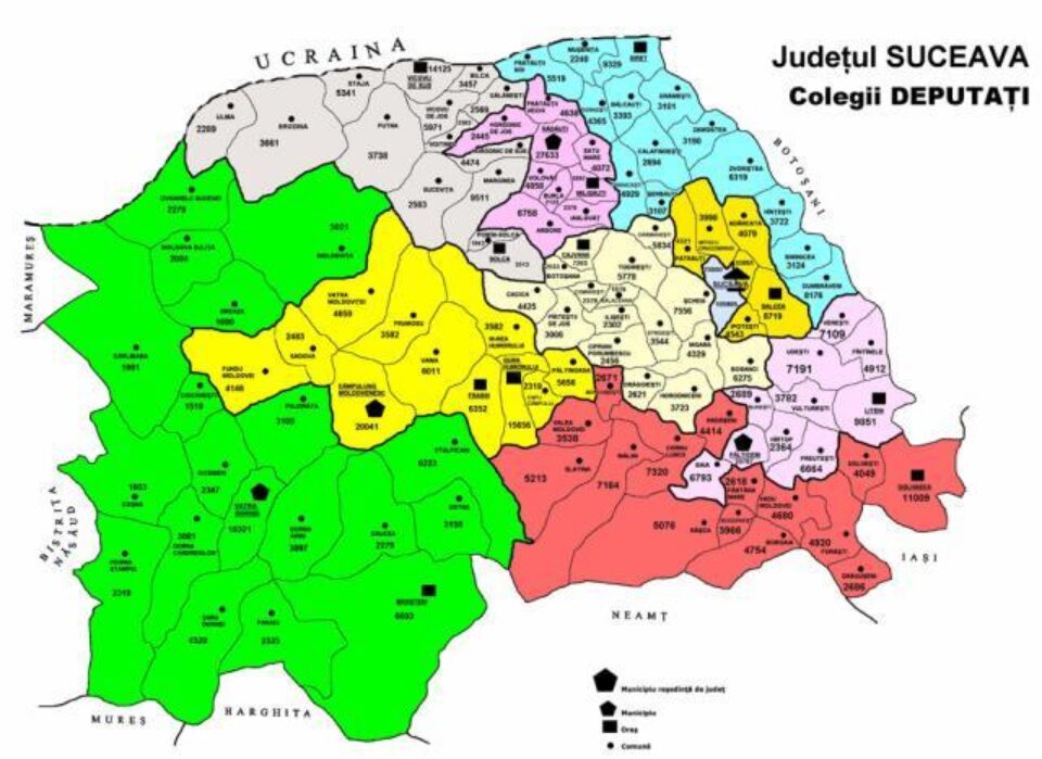 Delimitare: Structura colegiilor uninominale din județul Suceava