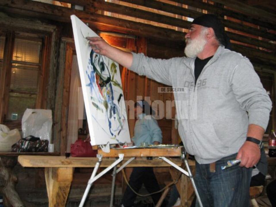 Pictorul gruzin Nugzar Paksadze la lucru