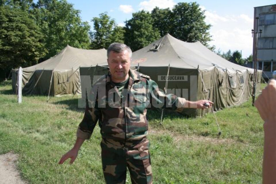 Lt. colonelul Anatoli Dutka, la tabăra militară de la Tărășăuți