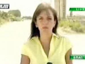 Tamara Urușadze transmitea pentru echivalentul BBC în Georgia. Foto: MEDIAFAX