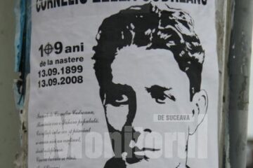 Pe stâlpi: Liderul legionar Corneliu Zelea Codreanu, promovat pe străzile din Suceava