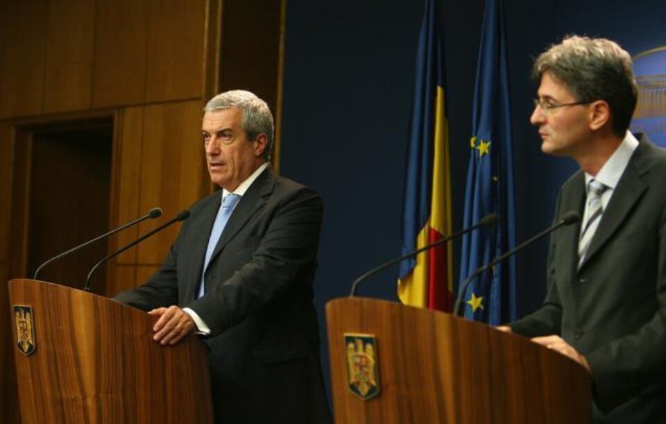 Premierul Tăriceanu și comisarul european Leonard Orban. Foto: CAPP