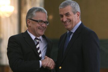 Directorul general al companiei Voestalpine, Wolfgang Eder, și premierul Tăriceanu. Foto: CAPP