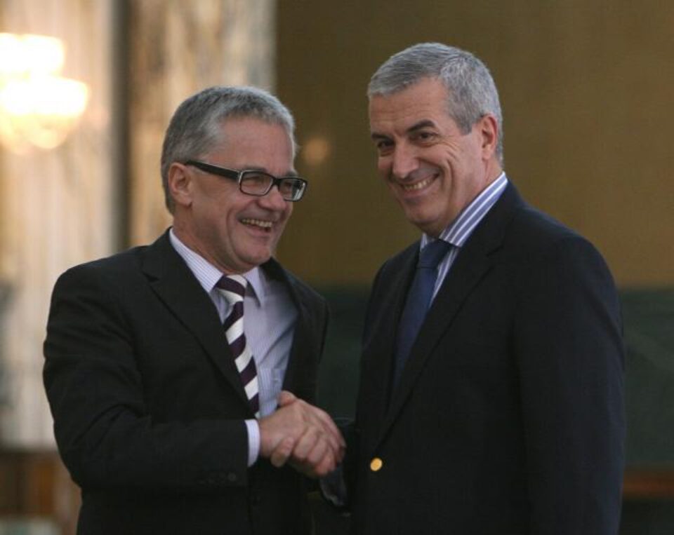 Directorul general al companiei Voestalpine, Wolfgang Eder, și premierul Tăriceanu. Foto: CAPP