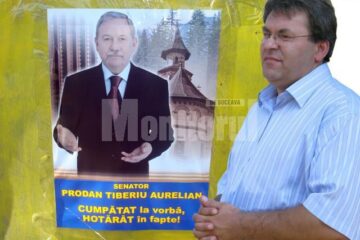 Corneliu Popovici spune că senatorul PNL de Suceava Tiberiu Prodan a lipit afișe cu poza sa în mai multe localități din zona în care candidează