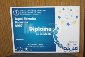 Pentru al doilea an consecutiv: Diplomă de excelență pentru E.ON Moldova - Sucursala Suceava