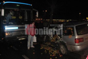 Șoferul autoturismului a fost salvat de faptul că mașina sa era cu volan pe dreapta