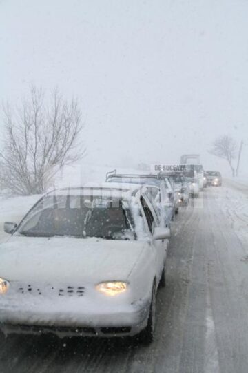 S-a întors iarna: Haos în județ după o jumătate de zi de ninsori abundente